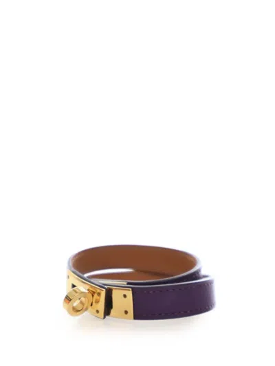 Pre-owned Hermes 2013 Swift Kelly Double Tour Bracelet Costume Bracelet In Purple