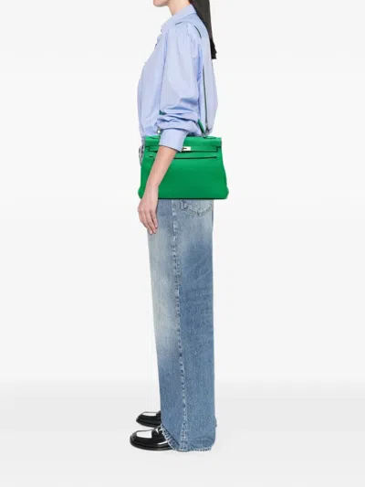 Pre-owned Hermes 2013 Togo Kelly Ii Retourne 32 Satchel In Green