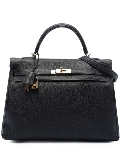 Pre-owned Hermes 2013 Togo Kelly Ii Retourne 35 Satchel In Black