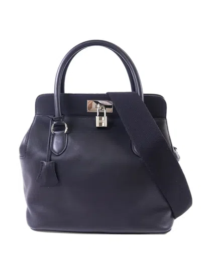 Pre-owned Hermes 2014 26 Toolbox Handbag In Black