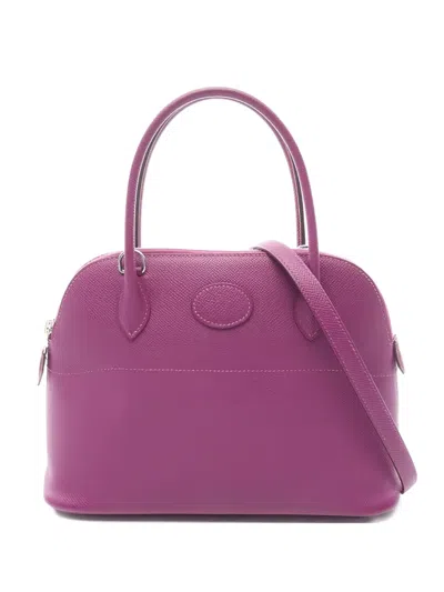 Pre-owned Hermes 2014 27 Bolide Leather Handbag In Purple