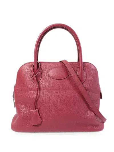 Pre-owned Hermes 2014 31 Bolide Tote Bag In Red