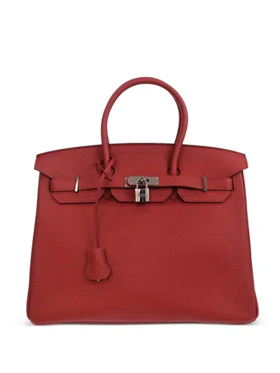 Pre-owned Hermes 2014 35 Birkin Tote Bag In Red