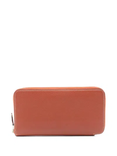 Pre-owned Hermes 2014 Azap Wallet In Brown