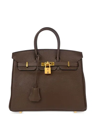 Pre-owned Hermes 2014 Birkin 25 Handbag In 褐色