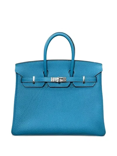Pre-owned Hermes 2014 Birkin 25 Handbag In Blue