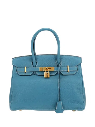 Pre-owned Hermes 2014 Birkin 30 Handbag In Blue
