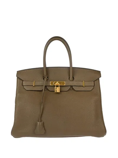 Pre-owned Hermes 2014 Birkin 35 Handbag In Green
