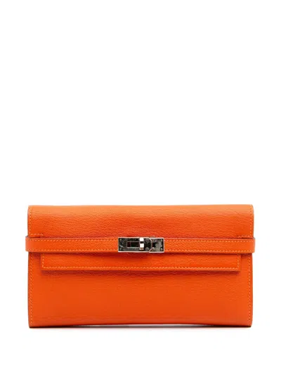 Pre-owned Hermes 2014 Chevre Mysore Kelly Longue Wallet Long Wallets