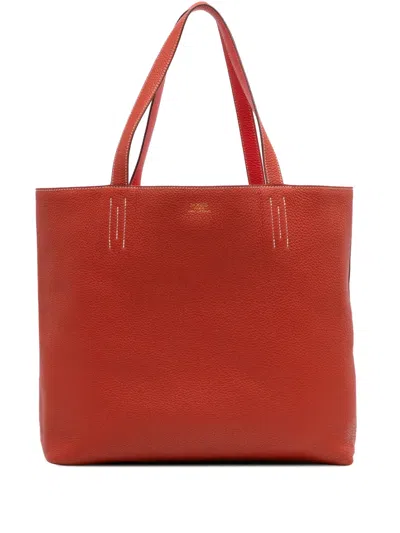 Pre-owned Hermes 2014 Clemence Double Sens 36 Tote Bag