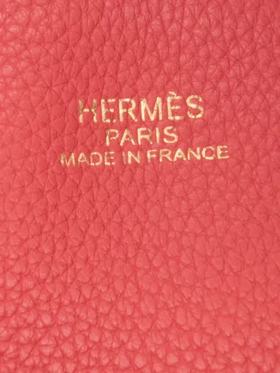Pre-owned Hermes 2014 Clemence Double Sens 36 Tote Bag In Red