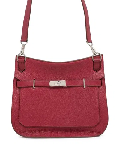 Pre-owned Hermes 2014 Clemence Jypsiere 28 Crossbody Bag In Red