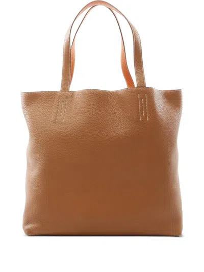 Pre-owned Hermes 2014 Double Sense 45 Tote Bag In Brown