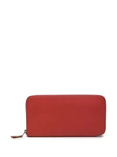Pre-owned Hermes 2014 Epsom Azap Silk In Wallet Long Wallets In Red