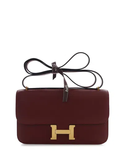 Pre-owned Hermes 2014 Epsom Constance Elan 25 Crossbody Bag In Red