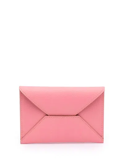Pre-owned Hermes 2014 Epsom Envelope Mm Card Holder In Pink