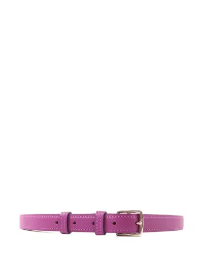 Pre-owned Hermes 2014 Etriviere Swift-leather Belt In Purple