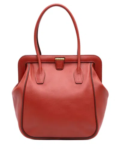 Pre-owned Hermes 2014 Evercolor Convoyeur 26 Tote Bag In Orange
