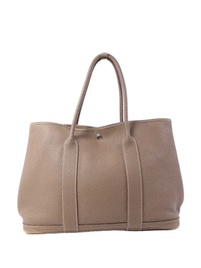 Pre-owned Hermes 2014 Garden Party Pm Tote Bag In Gray