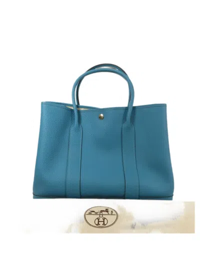 Pre-owned Hermes 2014 Garden Party Tpm Tote Bag In Blue