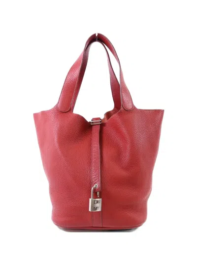 Pre-owned Hermes 2014 Gm Picotin Lock Shoulder Bag In Red