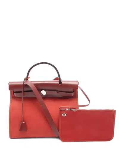Pre-owned Hermes 2014 Herbag Pm Tote Bag In Red