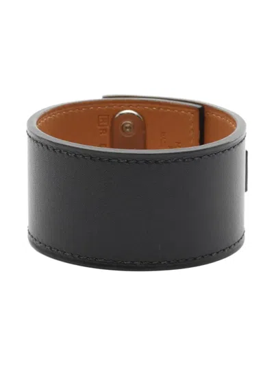 Pre-owned Hermes 2014 Intense Leather Bracelet In Black