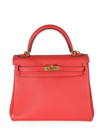 Pre-owned Hermes 2014  Kelly 25 Handbag In Red