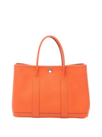 Pre-owned Hermes 2014 Negonda Garden Party 30 Tote Bag In Orange