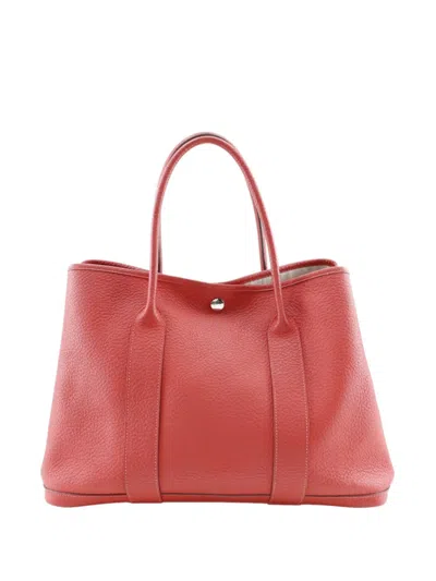 Pre-owned Hermes 2014 Negonda Garden Party 36 Tote Bag In Red