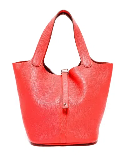 Pre-owned Hermes 2014 Picotin Pm Leather Tote Bag In Pink