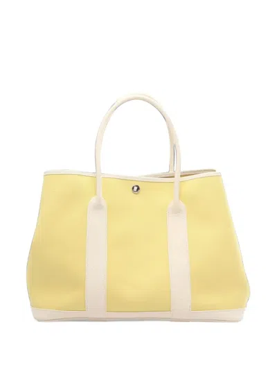 Pre-owned Hermes 2014 Pm Garden Party Tote Bag In Yellow