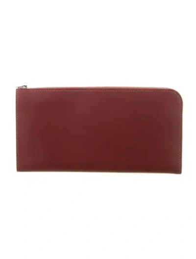 Pre-owned Hermes 2014 Remix Voyage Wallet In Burgundy