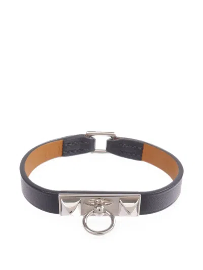 Pre-owned Hermes 2014 Rivale Mini Bracelet In Silver