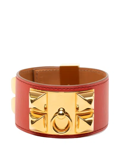 Pre-owned Hermes 2014 Swift And Gold Plated Collier De Chien Bracelet Costume Bracelet