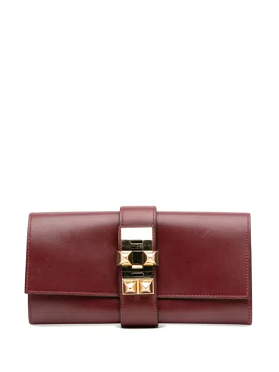 Pre-owned Hermes 2014 Swift Medor 23 Clutch Bag In Red