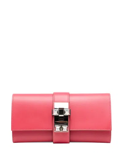 Pre-owned Hermes 2014 Tadelakt Medor 23 Clutch Bag In Pink