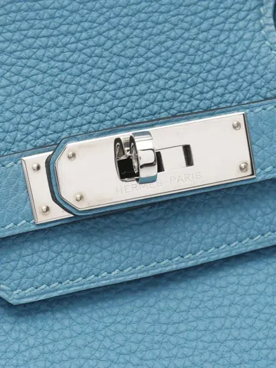 Pre-owned Hermes 2014 Togo Birkin Retourne 30 Handbag In Blue