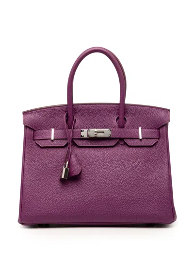 Pre-owned Hermes 2014 Togo Birkin Retourne 30 Handbag In Purple