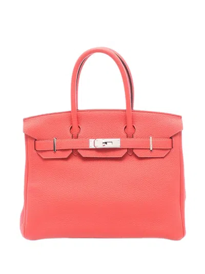 Pre-owned Hermes 2014 Togo Birkin Retourne 30 Handbag In Red