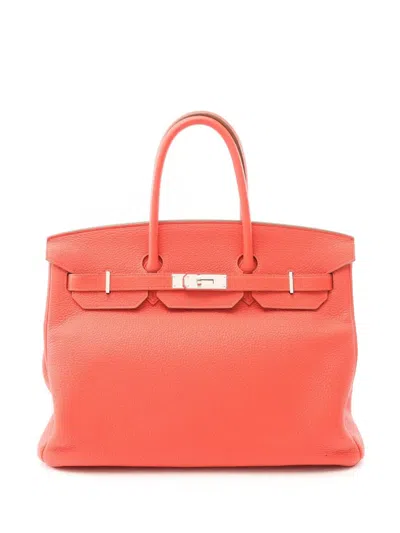 Pre-owned Hermes 2014 Togo Birkin Retourne 35 Handbag In Red