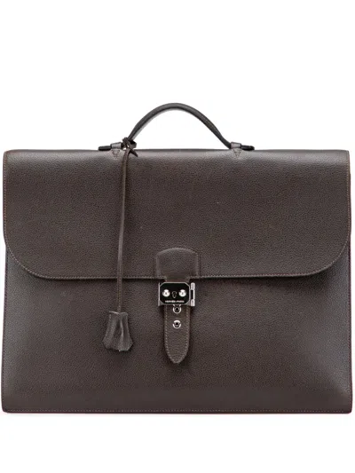 Pre-owned Hermes 2014 Togo Sac A Depeches 41 Business Bag In Brown
