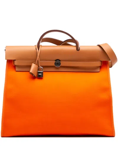Pre-owned Hermes 2014 Toile Herbag Zip 39 Satchel