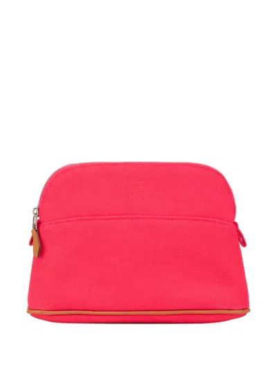 Pre-owned Hermes 2015-2024 Toile Bolide Trousse De Voyage Pm Pouch In Pink