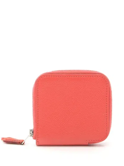 Pre-owned Hermes 2015 Azap Wallet In Red