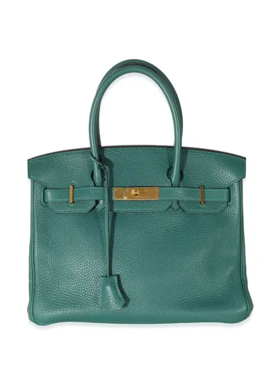Pre-owned Hermes 2015  Birkin 30 Handbag In Green