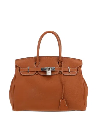 Pre-owned Hermes 2015 Birkin 30 Togo Leather Tote Bag In Brown