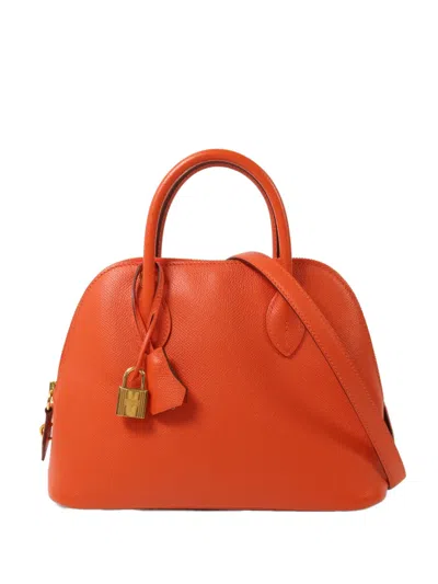 Pre-owned Hermes 2015 Bolide 27 Epson Leather Tote Bag In Orange