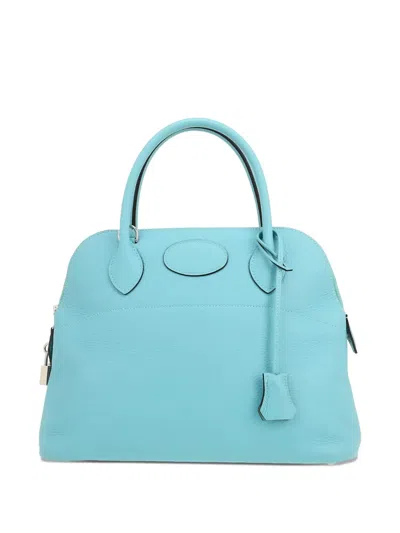 Pre-owned Hermes 2015 Bolide 31 Leather Tote Bag In Blue