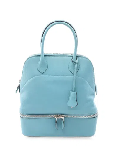 Pre-owned Hermes 2015 Bolide Secret Tote Bag In Blue